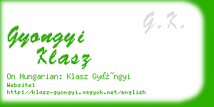 gyongyi klasz business card